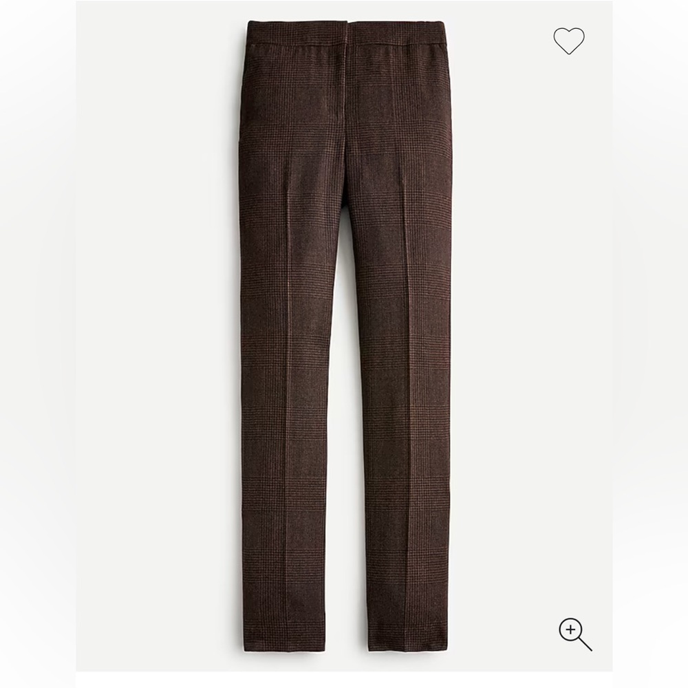 J Crew glen check pattern High-rise pant in lightweight wool
